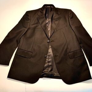 Elegant Black Pinstripe Men's Blazer